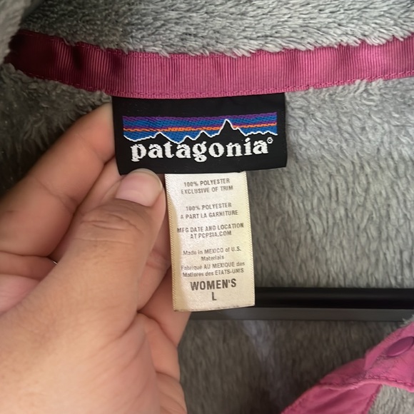 Patagonia Re-tool Snap-T Gray and Pink Pullover - Picture 2 of 7